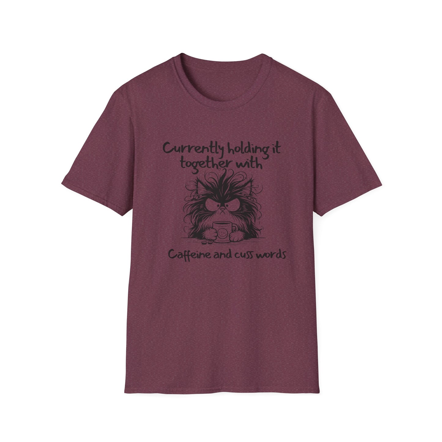 Caffeine and Cuss Words Unisex T-Shirt | Funny Graphic Tee for Coffee Lovers
