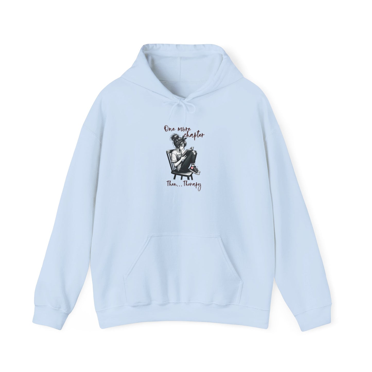 One More Chapter Then Therapy Hoodie – Book Lover Sweatshirt | Sarcastic Reading Gift | Cozy Mental Health Humor Hoodie