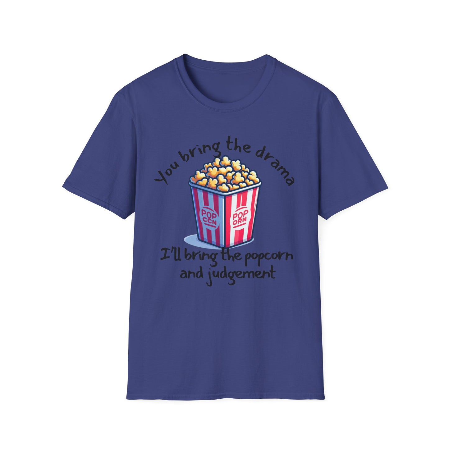 Drama Popcorn T-Shirt - Funny Movie Lover Gift, Unisex Graphic Tee, Comedy Shirt, Humor Apparel