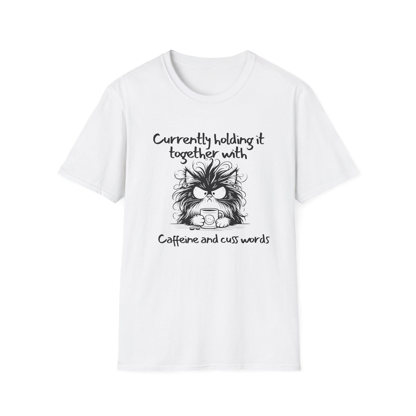 Caffeine and Cuss Words Unisex T-Shirt | Funny Graphic Tee for Coffee Lovers