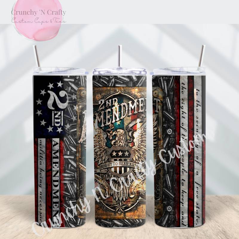 Flag 2nd amendment tumbler/cup