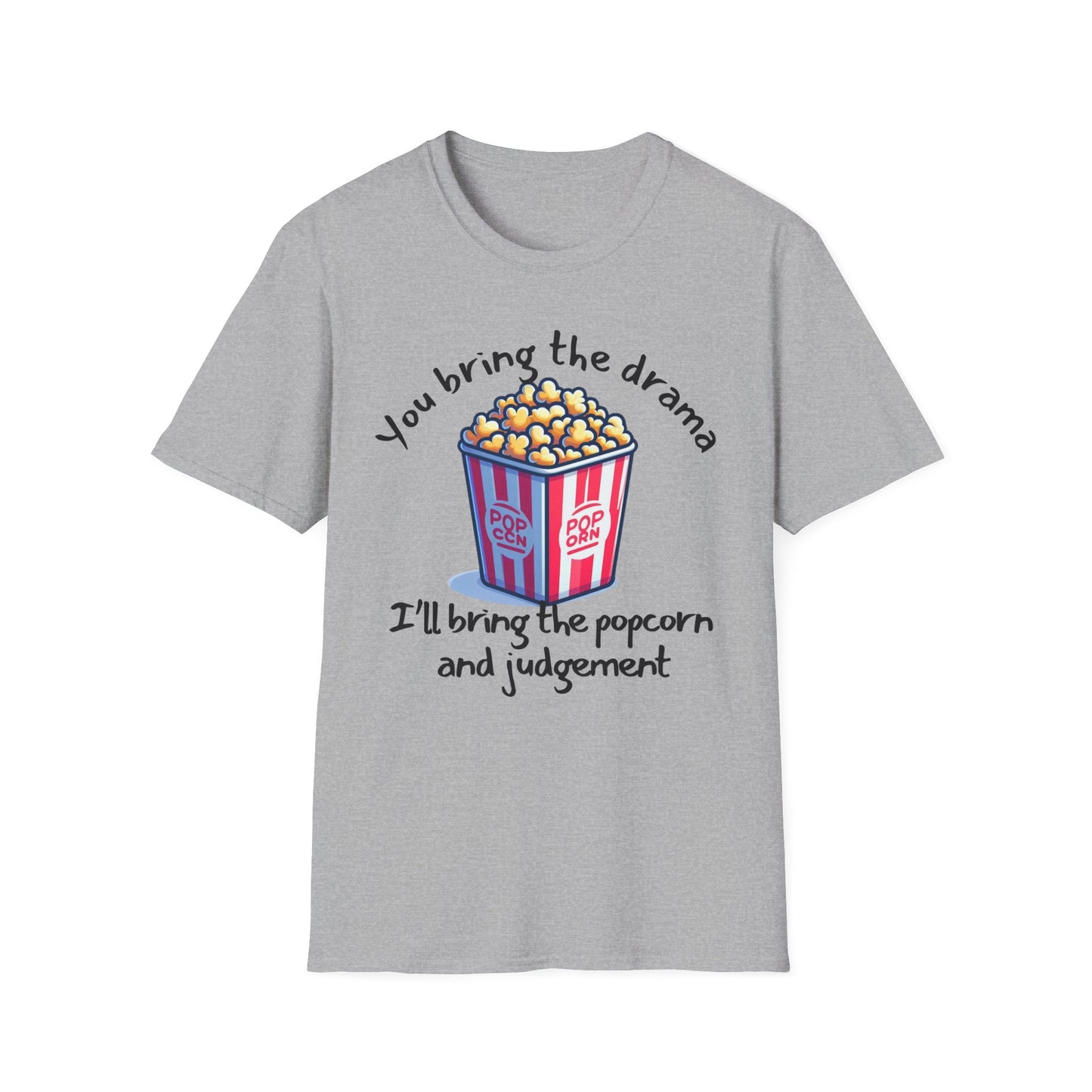 Drama Popcorn T-Shirt - Funny Movie Lover Gift, Unisex Graphic Tee, Comedy Shirt, Humor Apparel