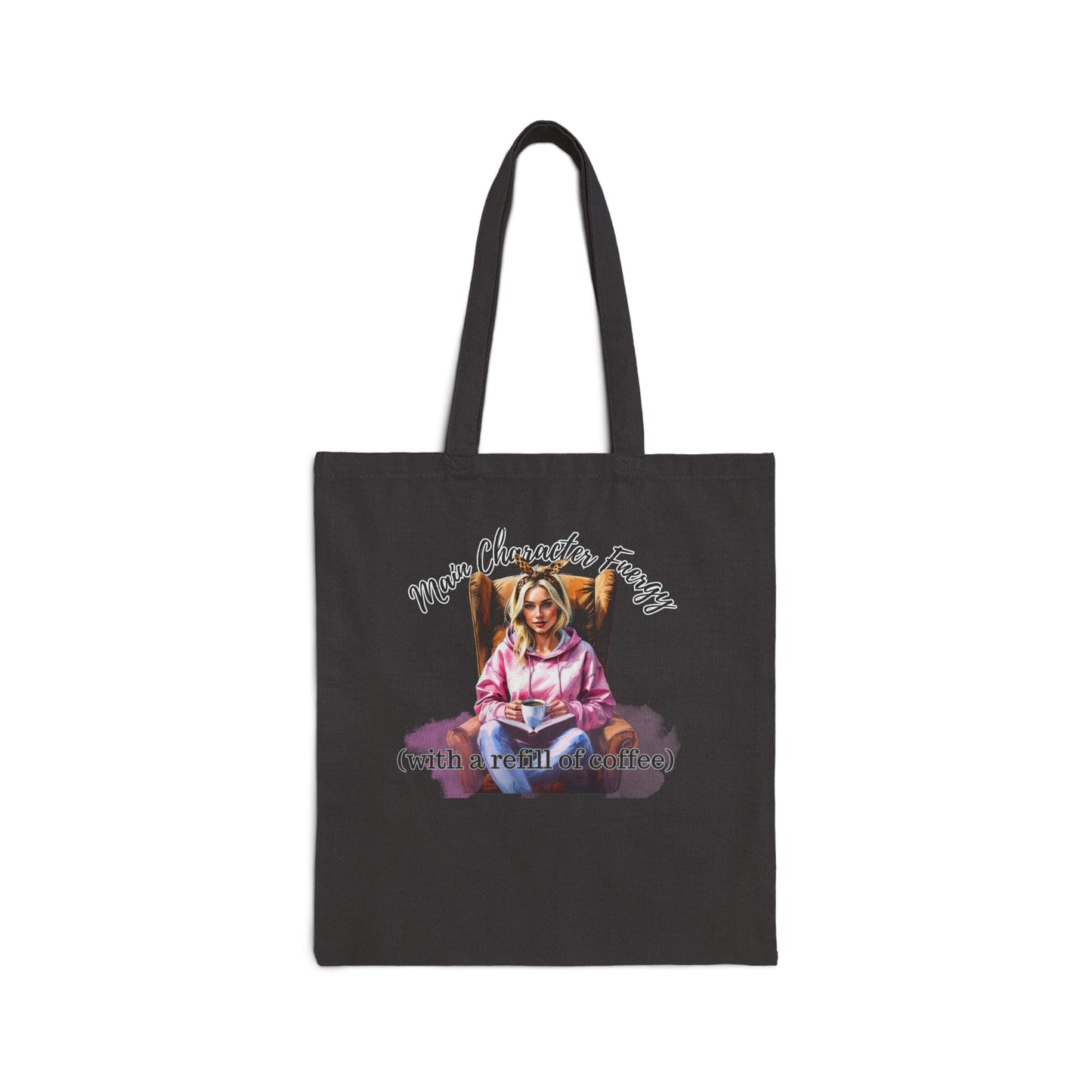 Main Character Energy Tote Bag | Bookish Coffee Lover Bag for Readers & Writers