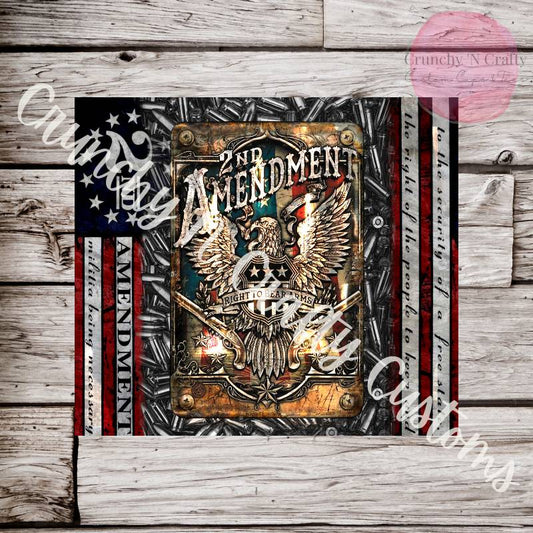 Flag 2nd amendment tumbler/cup
