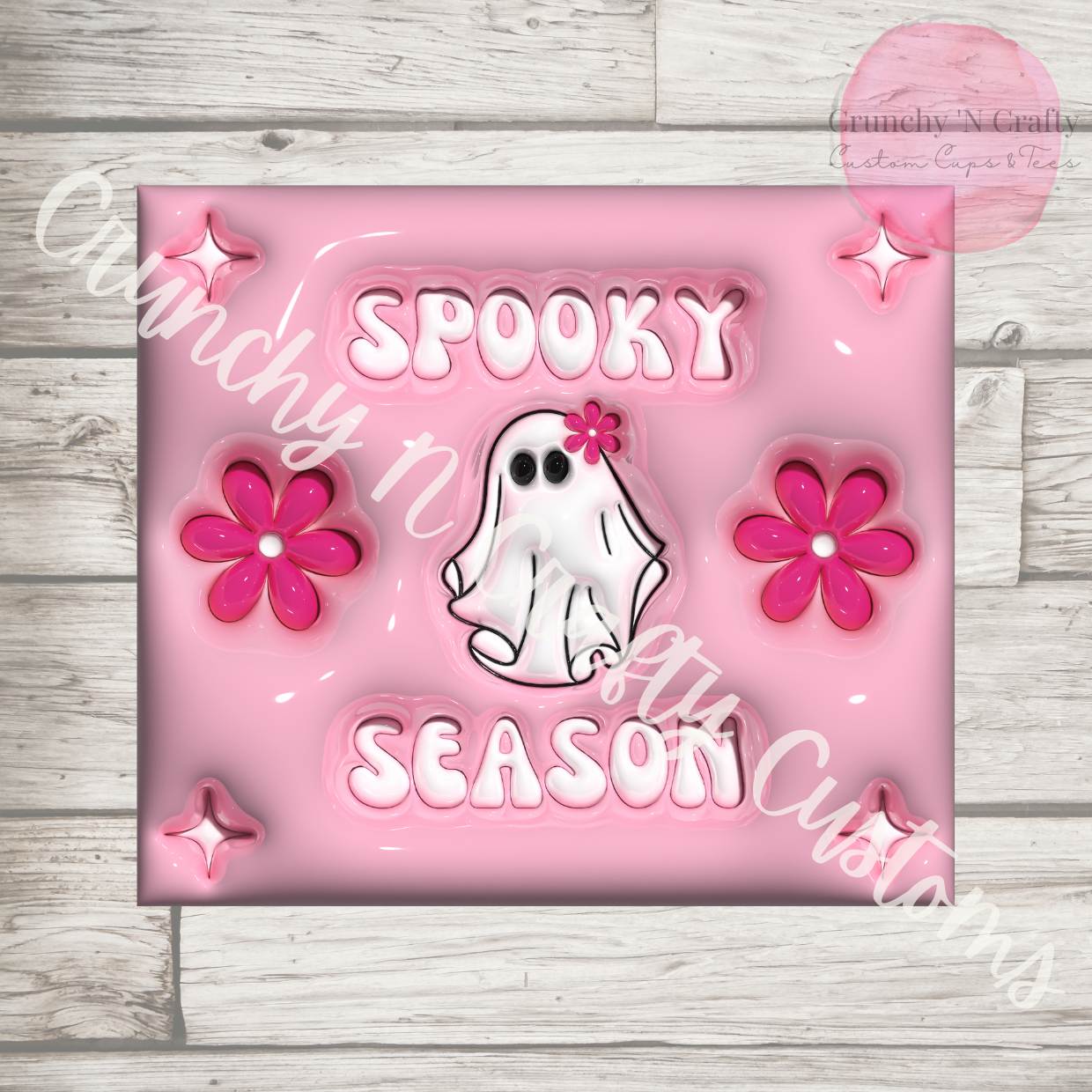 3D pink ghost 20 ounce tumbler cup