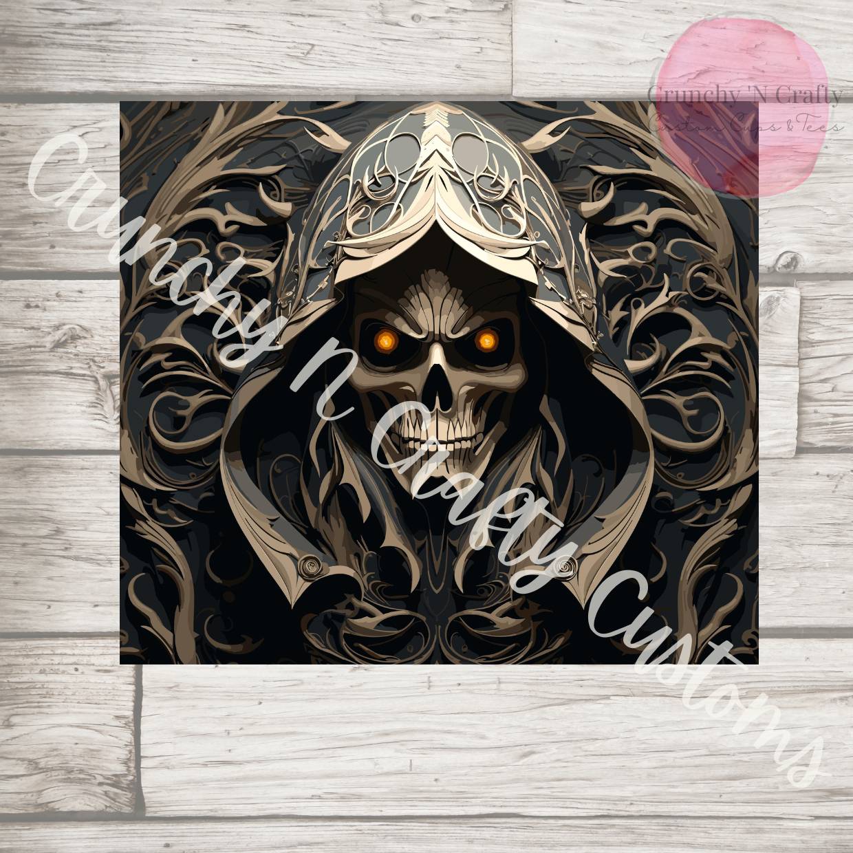 3D Reaper Skull 20 ounce tumbler