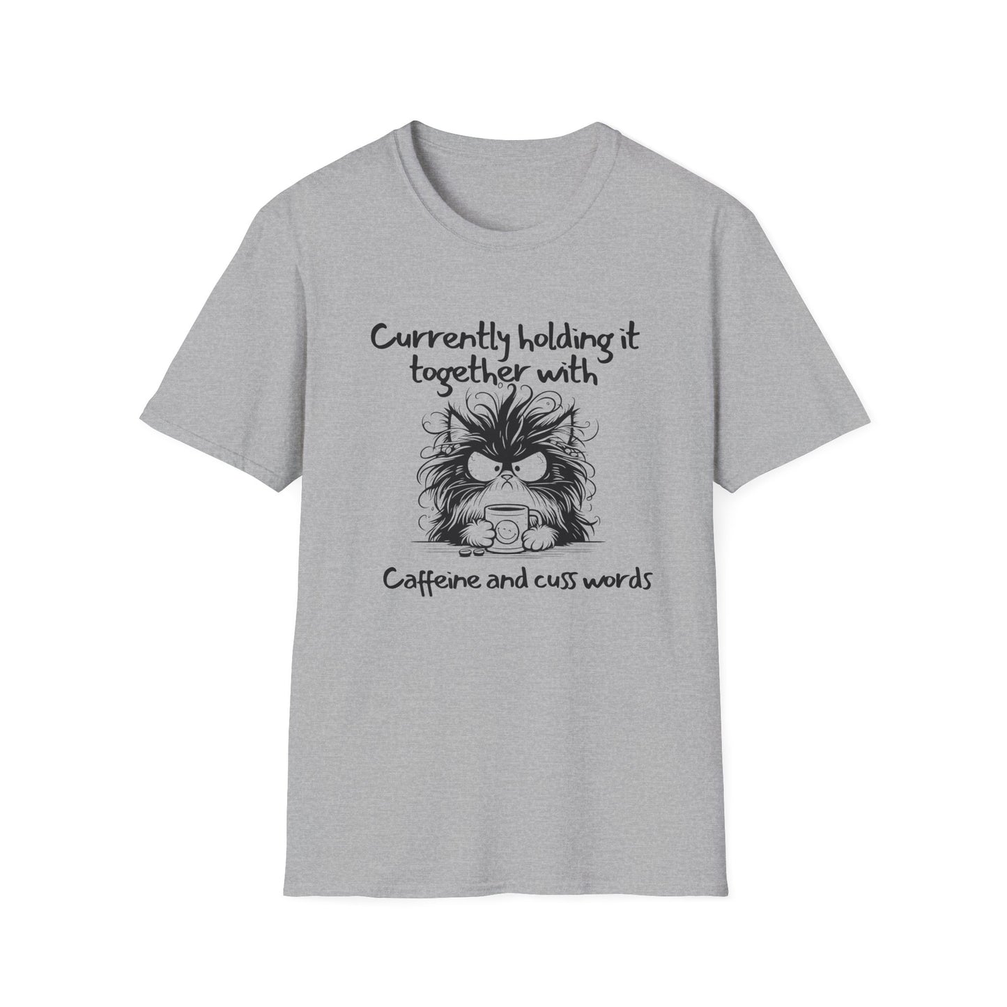 Caffeine and Cuss Words Unisex T-Shirt | Funny Graphic Tee for Coffee Lovers