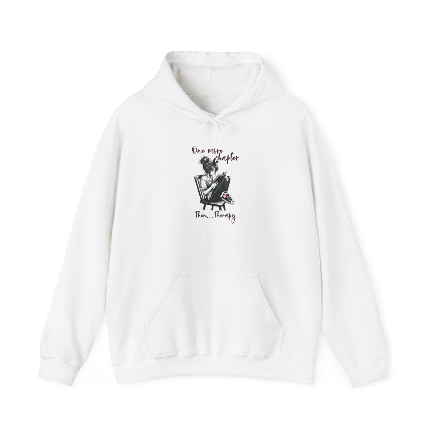 One More Chapter Then Therapy Hoodie – Book Lover Sweatshirt | Sarcastic Reading Gift | Cozy Mental Health Humor Hoodie