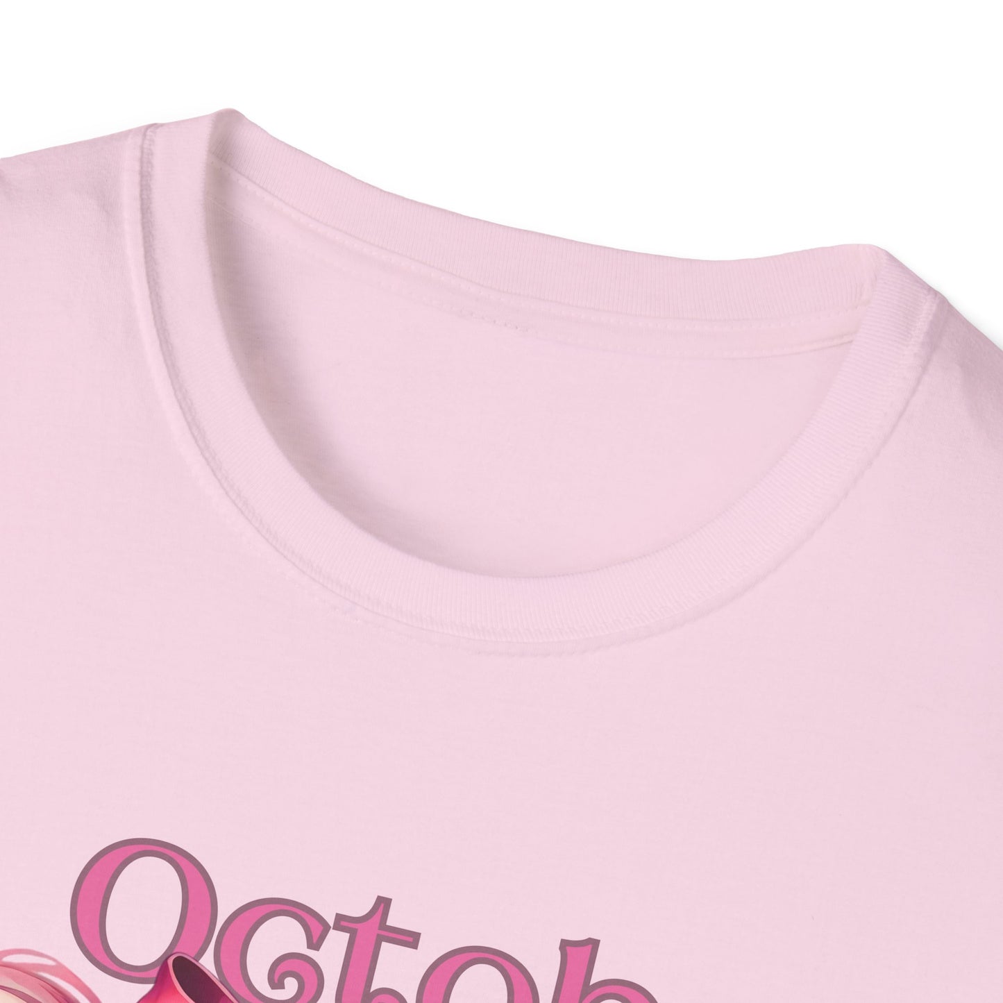 In October We Wear Pink T-Shirt | Unisex Breast Cancer Awareness Tee with Sugar Skull & Pink Ribbon Design