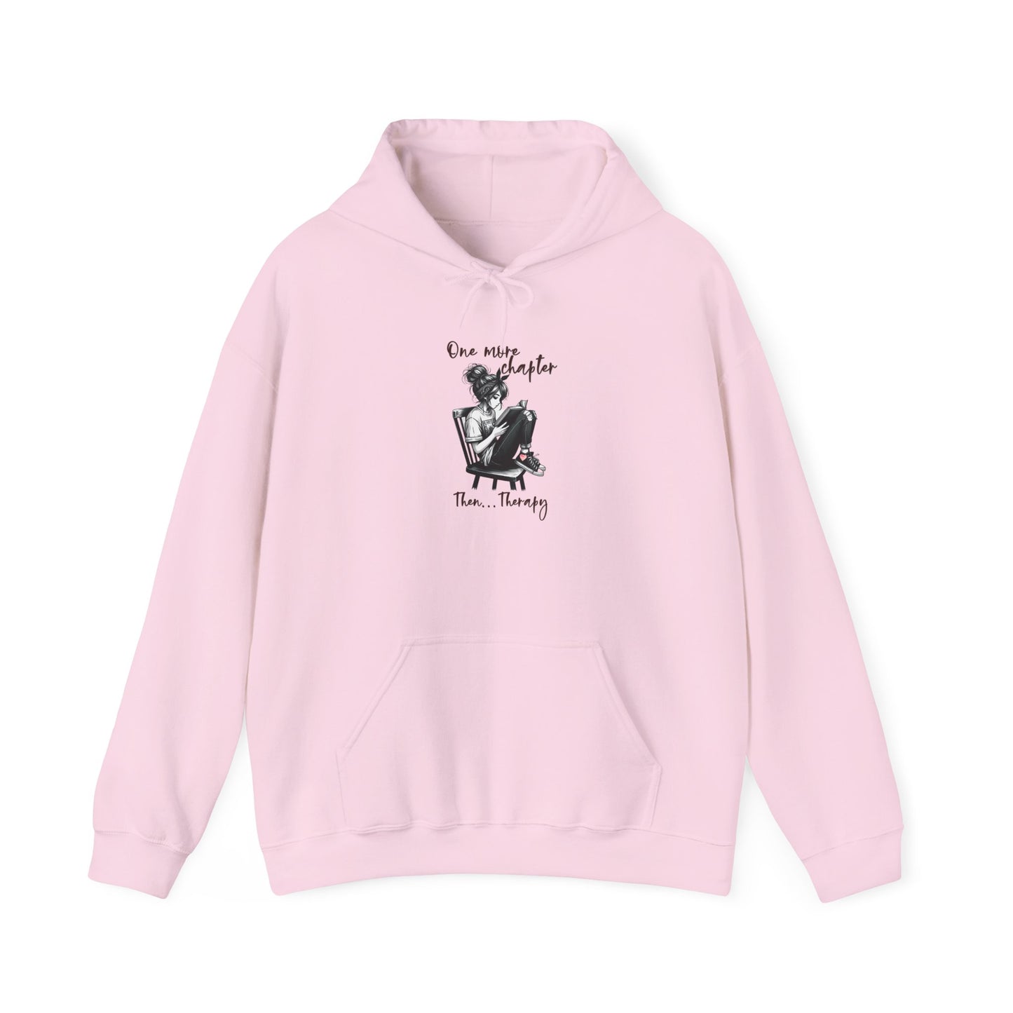 One More Chapter Then Therapy Hoodie – Book Lover Sweatshirt | Sarcastic Reading Gift | Cozy Mental Health Humor Hoodie
