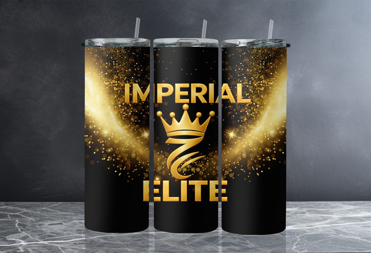 Imperial Elite Gold Glitter Tumbler – 20 oz