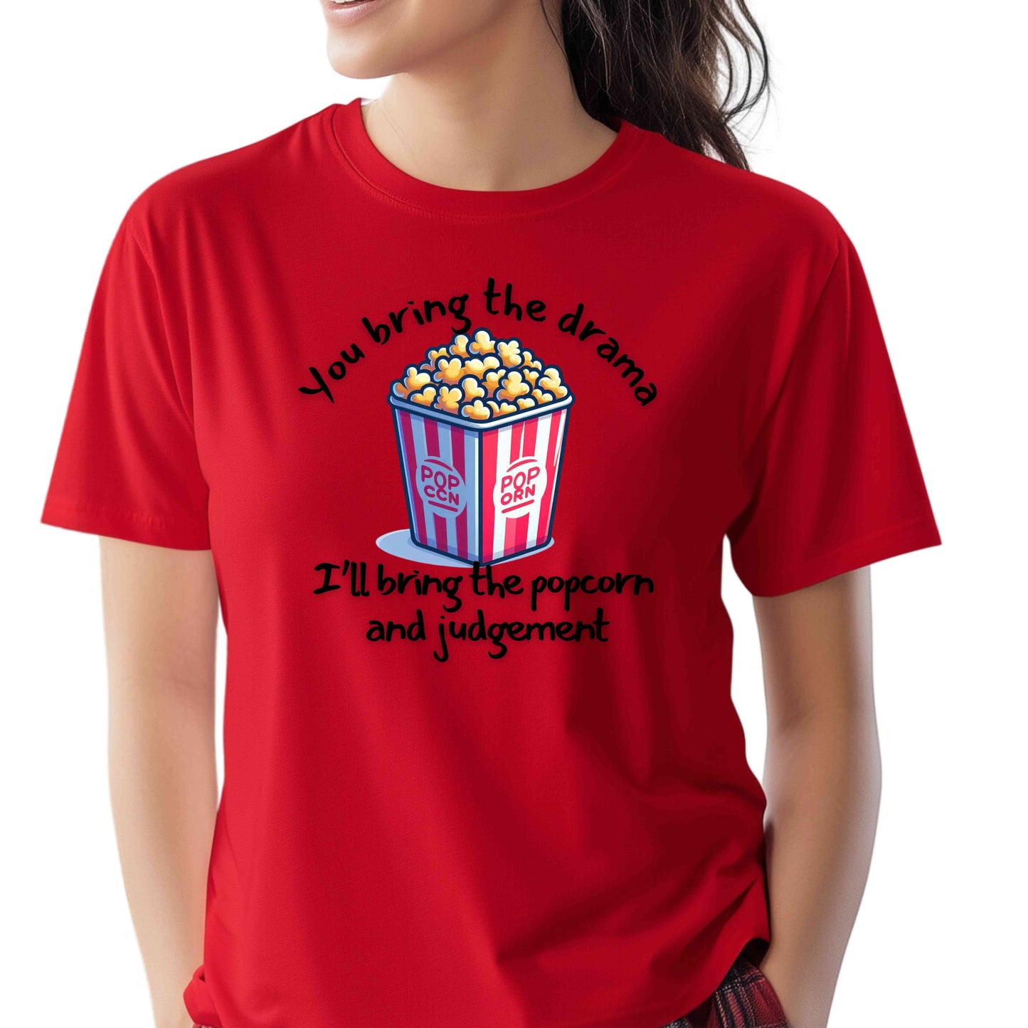 Drama Popcorn T-Shirt - Funny Movie Lover Gift, Unisex Graphic Tee, Comedy Shirt, Humor Apparel