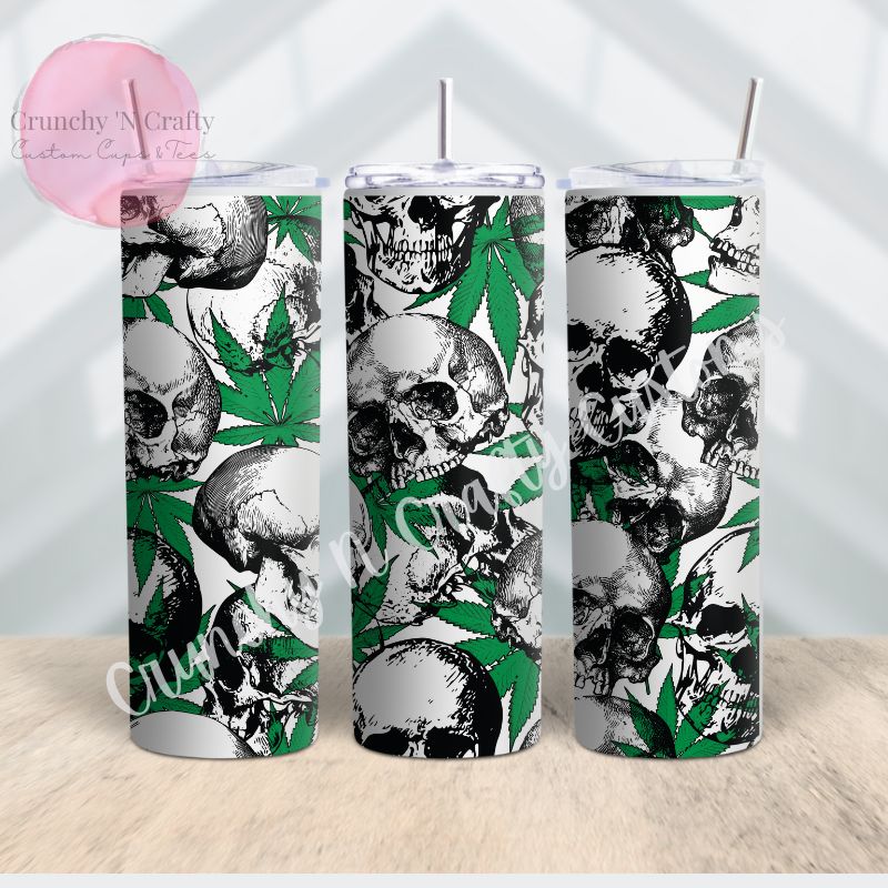 Skulls and cannabis 20-ounce cup/tumbler