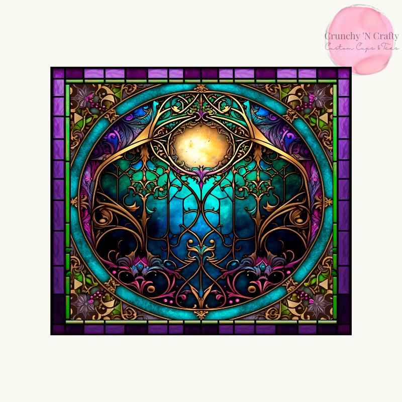 Stained glass witchy boho style 1 stained glass 20 ounce tumbler/cup