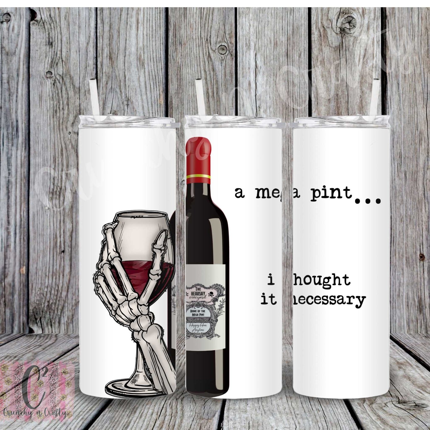 Mega pint wine bottle 20-ounce tumbler/cup