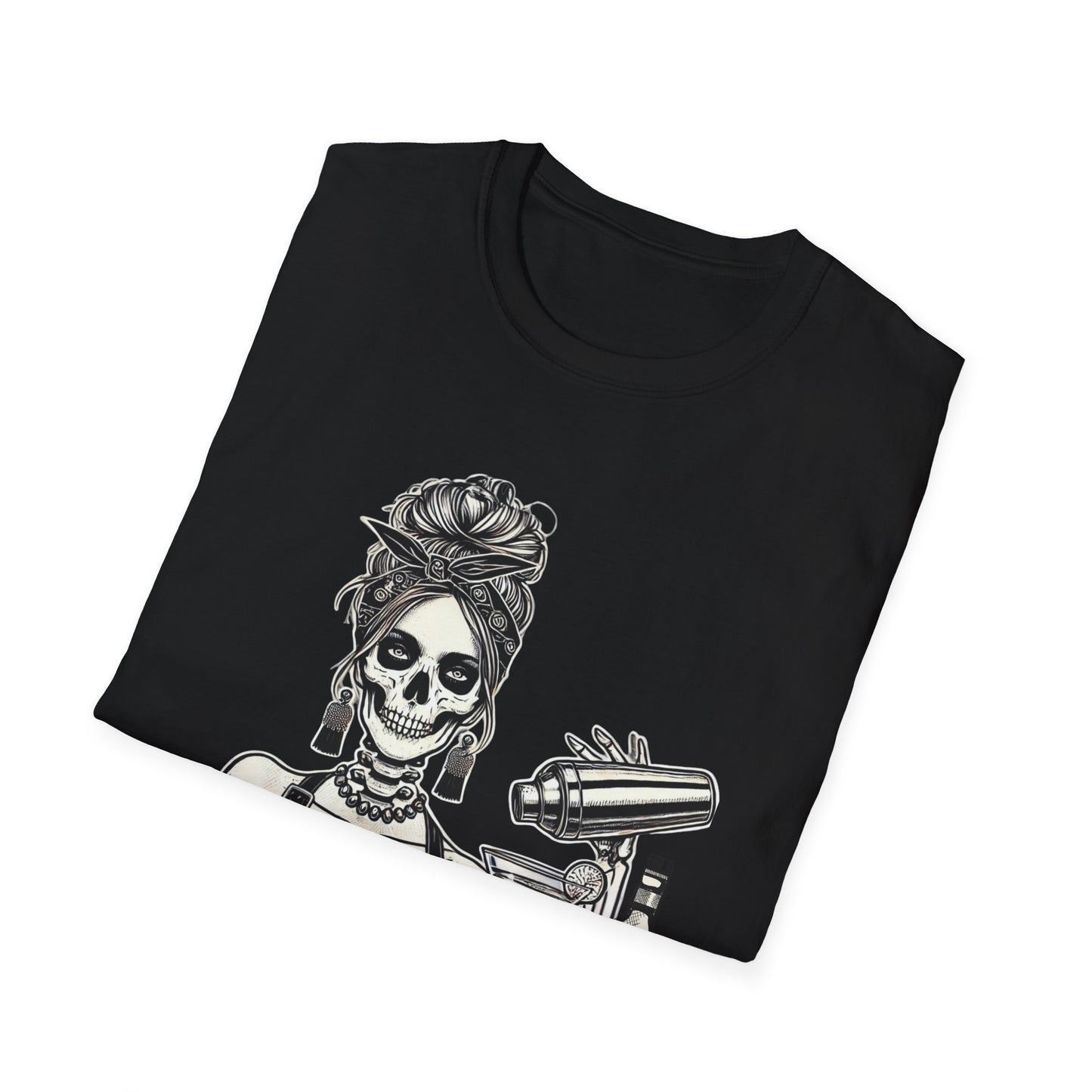 Bar-10-Duh Bartender Shirt | Funny Skeleton Bartender T-Shirt for Mixologists & Bar Lovers
