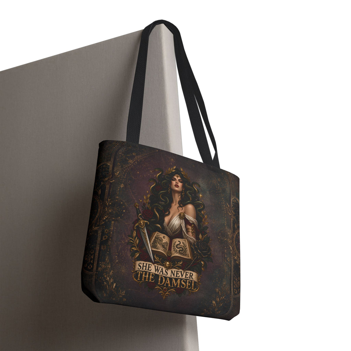 She Was Never the Damsel Medusa Tote Bag
