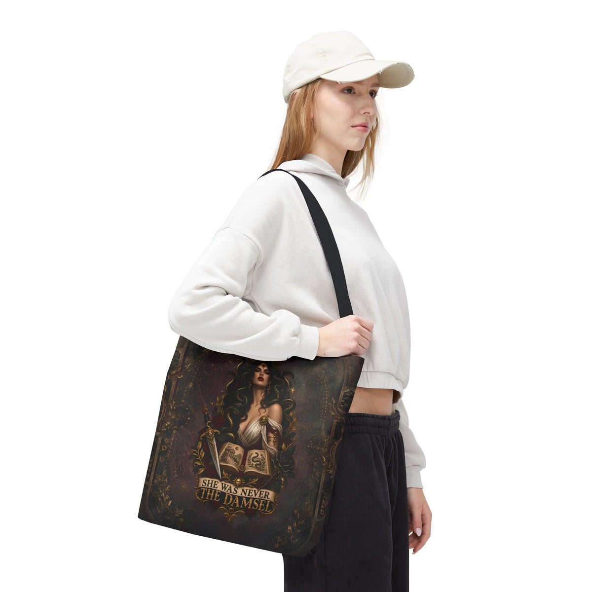 She Was Never the Damsel Medusa Tote Bag