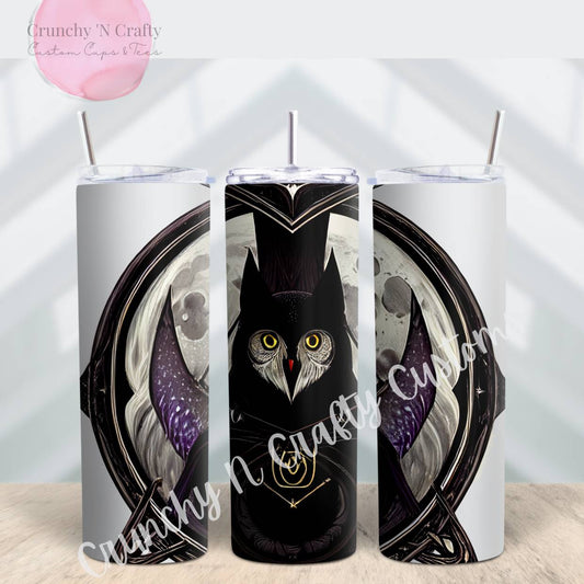 Witchy Halloween Owl tumbler 20 or 30 ounce