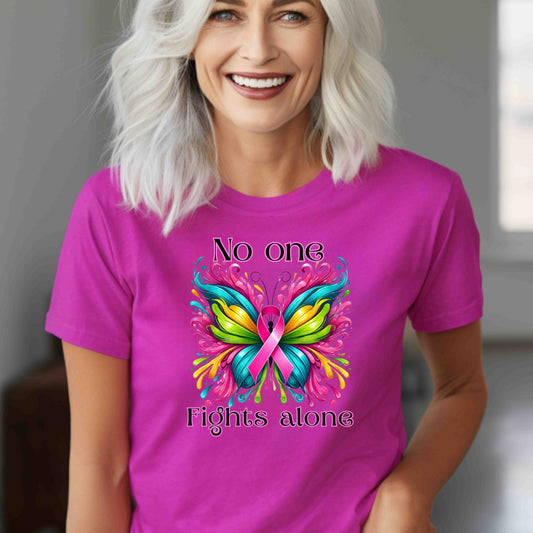Colorful Butterfly Awareness T-Shirt | No One Fights Alone | Support Cancer Awareness, Gift for Loved Ones, Unisex Tee, Inspirational [...]