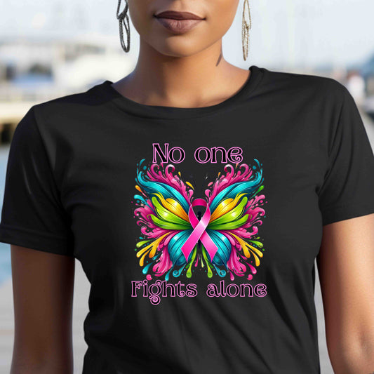 Colorful Butterfly Awareness T-Shirt | No One Fights Alone | Support Cancer Awareness, Gift for Loved Ones, Unisex Tee, Inspirational [...]