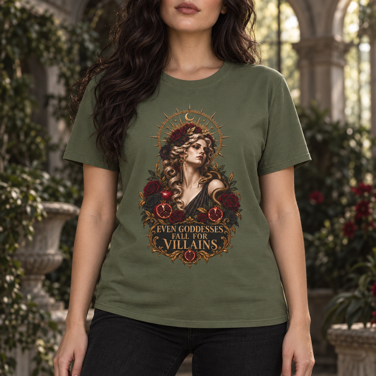 Even Goddesses Fall for Villains T-Shirt