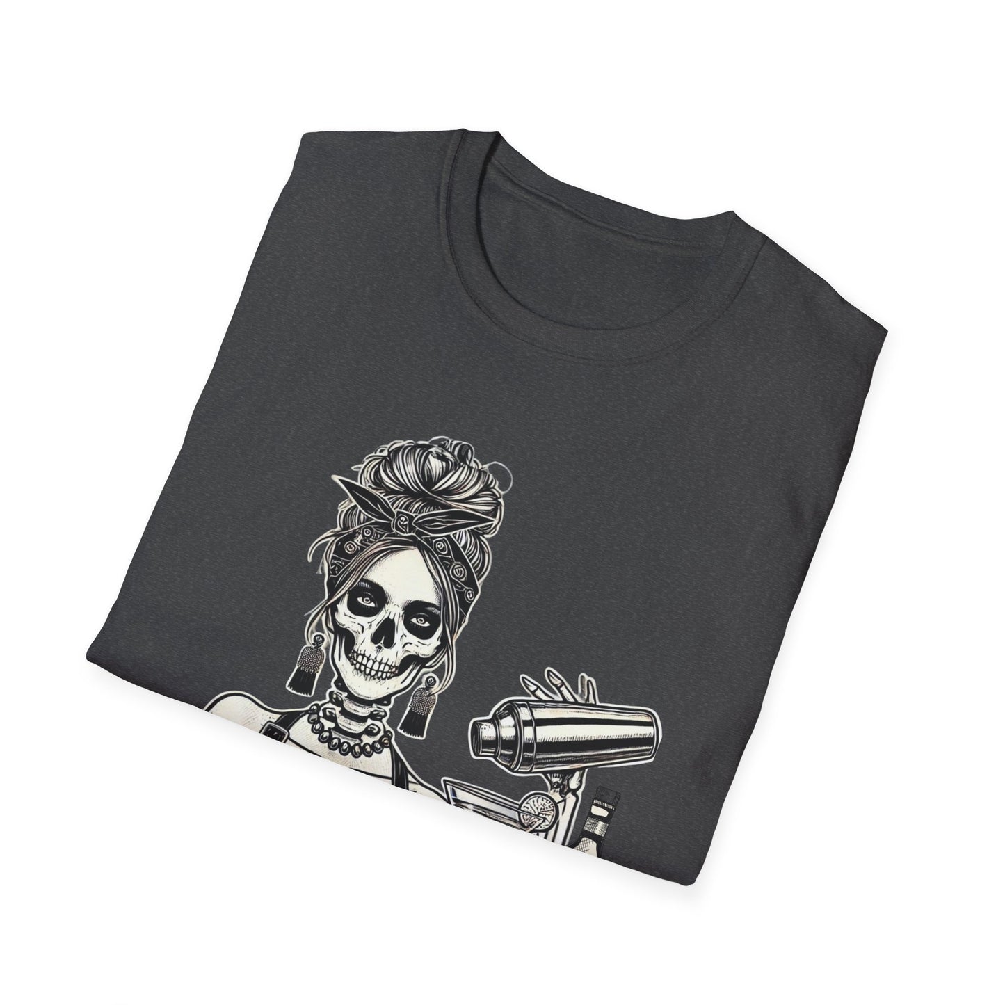 Bar-10-Duh Bartender Shirt | Funny Skeleton Bartender T-Shirt for Mixologists & Bar Lovers