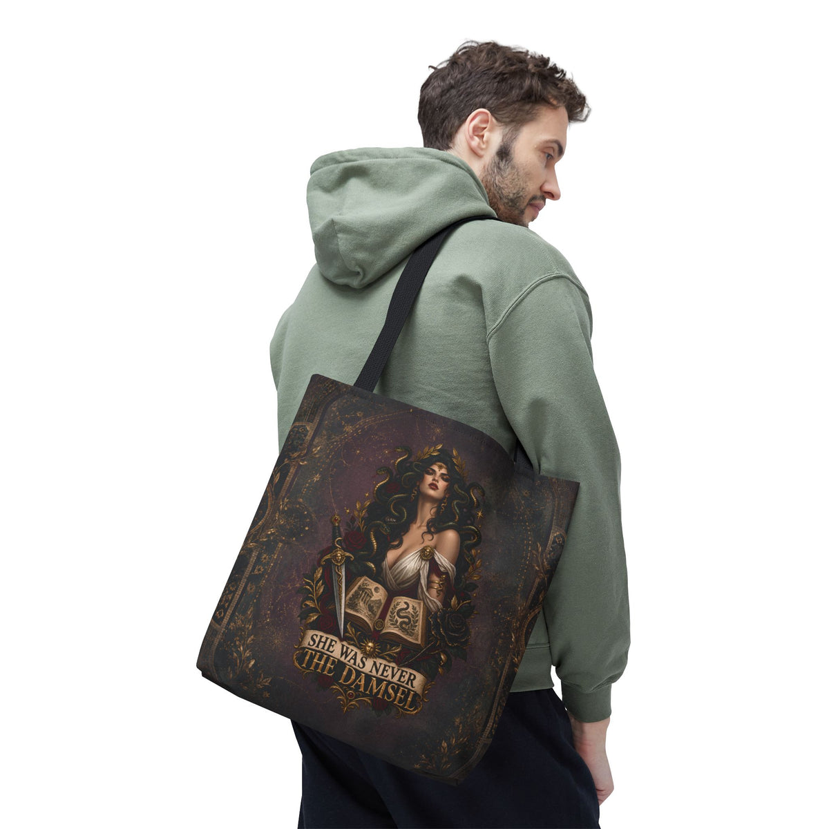 She Was Never the Damsel Medusa Tote Bag