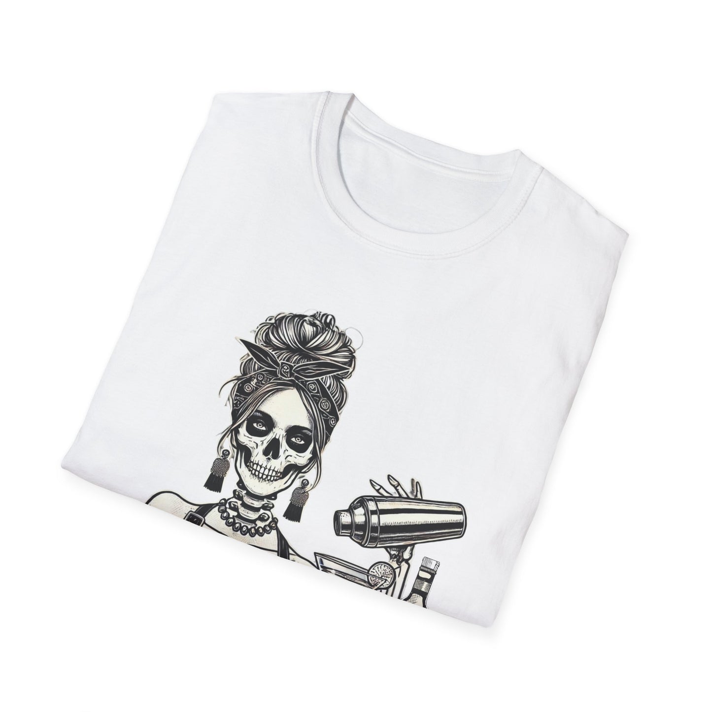 Bar-10-Duh Bartender Shirt | Funny Skeleton Bartender T-Shirt for Mixologists & Bar Lovers