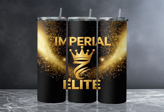 Imperial Elite Gold Glitter Tumbler – 20 oz