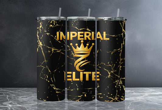 Imperial Elite Black Marble Tumbler – 20 oz
