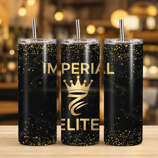Imperial Elite Gold Glitter Tumbler – 20 oz