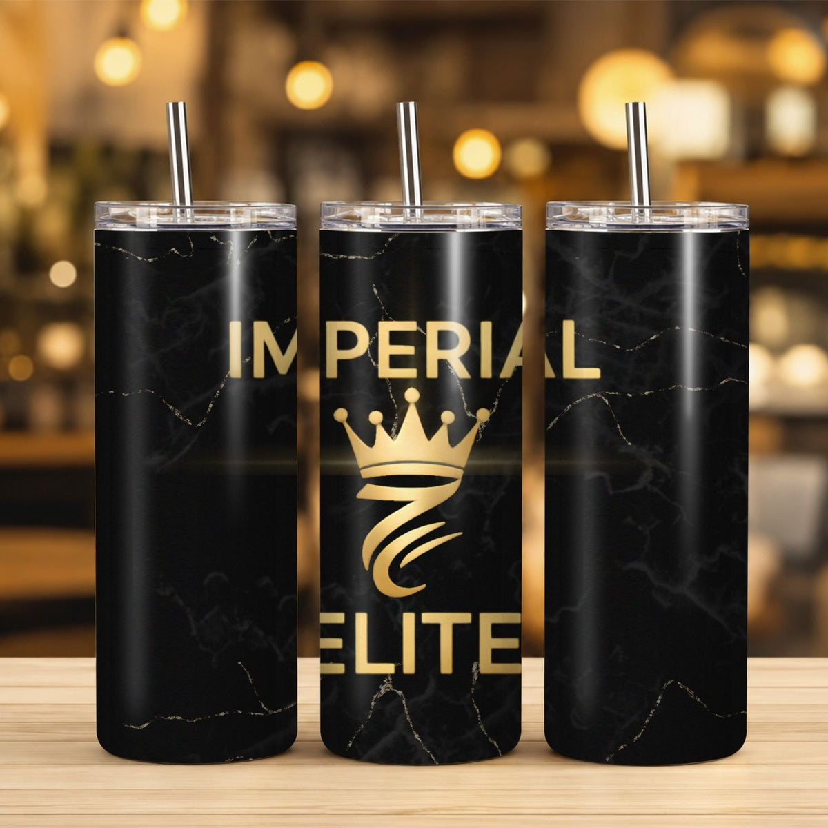 Imperial Elite Black Marble Tumbler – 20 oz