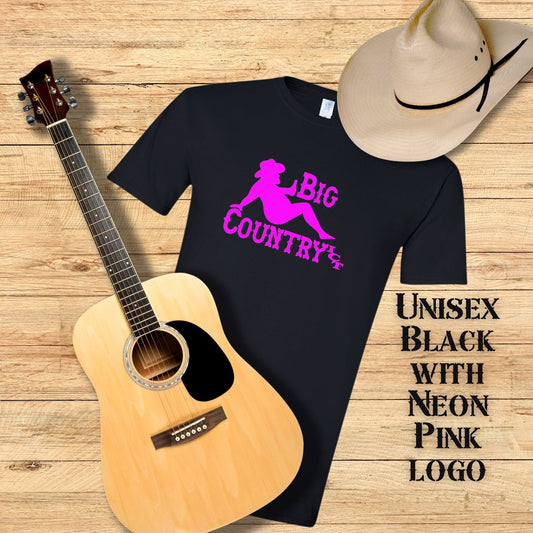Big Country Black Tee with Hot Pink Logo
