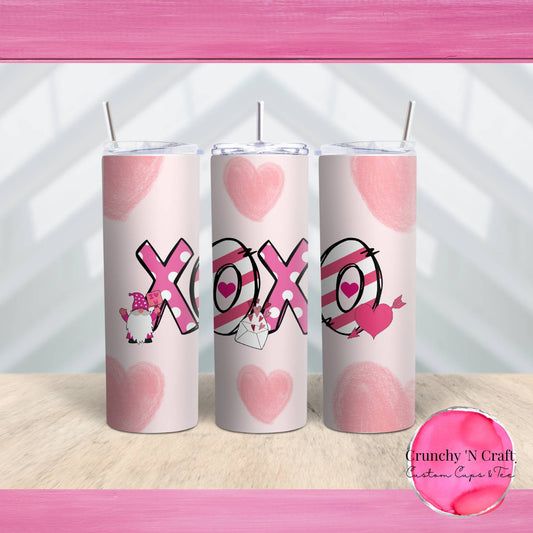 gnome XOXO Valentine 20 ounce tumbler