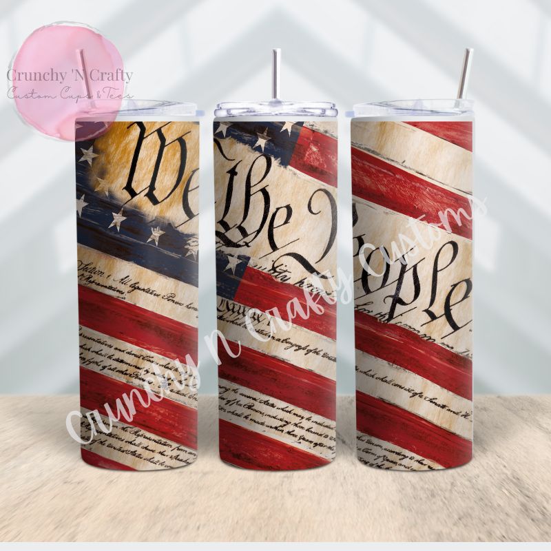 We the people patriotic tumbler 20-ounce
