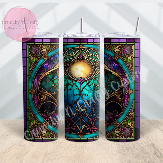 Stained glass witchy boho style 1 stained glass 20 ounce tumbler/cup