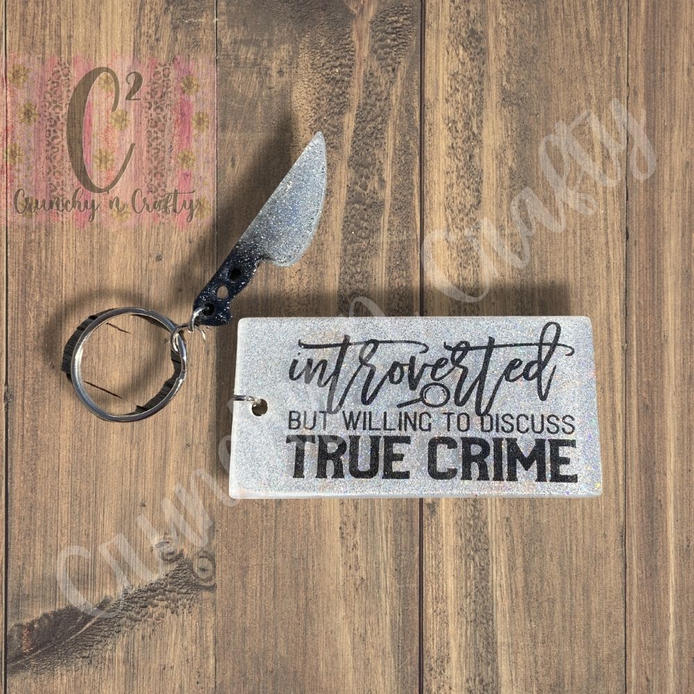 True crime Keychain with knife